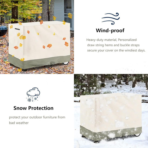 40 inch Bitubi Outdoor Dining Cart Cover for Royal Gourmet Double-Shelf Movable Dining Cart Table, Heavy Duty