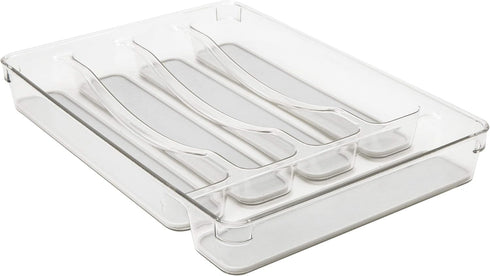 Kitchen Details 23195 Utensil and Cutlery Drawer Organizer, Divider, Tray, Storage, 5 Compartment, Clear by Kitchen Details