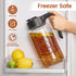 64 oz Mason Jar Pitcher with Tea Filter, Airtight & Leakproof Glass Pitcher with Lid, Sun Tea Glass Jar for Outside