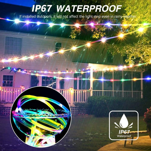 LED Rope Lights Outdoor String Light, 40Ft Battery Powered with Remote Control, 8 Modes Color Changing Waterproof