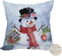 Outdoor Waterproof Christmas Snowman Pillow Cover, 20x20 Inch - Double Sided Holiday Decor Cushion Case for Sofa Couch