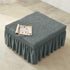 VIENLOVE 3D Bubble Lattice Rectangle Ottoman Slipcover Polyester Footstool Protector Covers with Skirt Stretch Stool