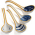 Soup Spoon Set of 4, Japanese and Korean Curved Handle Ceramic Ramen Spoons for Pho, Miso, Salad