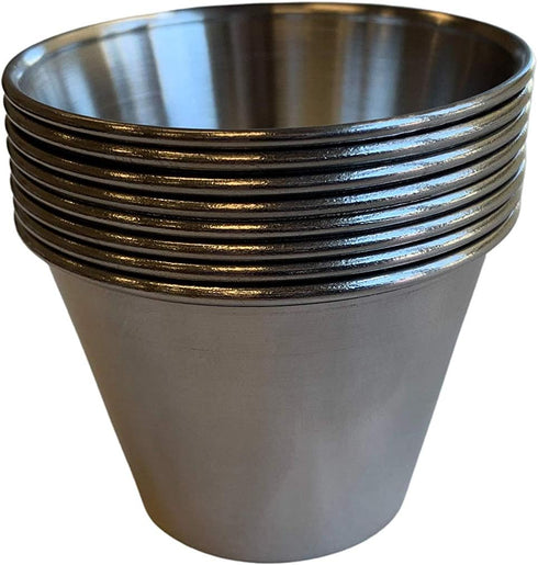 Stainless Steel Sauce Cups, 2.5 oz Ramekins for Condiments, Dipping Portions (8 Count)