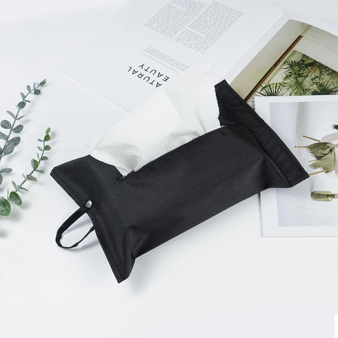 kakaforsa Black Toilet Paper Holder | Reusable Tissue Holder Cloth Cover | Hang Paper Towel Holder for Car, Home,
