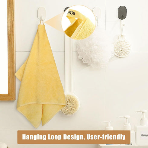 SEMAXE 100% Cotton Yellow Hand Towels for Bathroom - 4 Piece Absorbent Towels with Hanging Loops, 27" L x 16" W, Gift