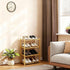 4 Small Shoe Rack, Multipurpose Tier Shoe Organizers RackSmall Bamboo Shelfs for Shoes, Plants, Books, Living Room