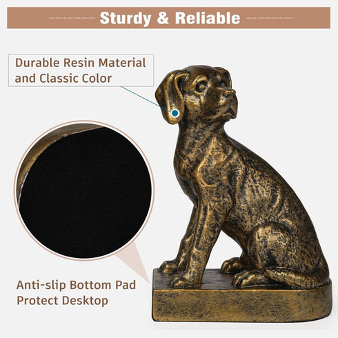 Decorative Bookends for Shelves, Dog Book Ends for Heavy Books, Labrador Retriever Statues Bookends for Heavy Books