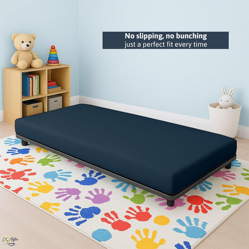 30 75, 100% 1 Cottington Lane Cot Fitted Sheet x Brushed Microfiber, PC Cot Size Bottom Sheet Only, Perfect for Narrow