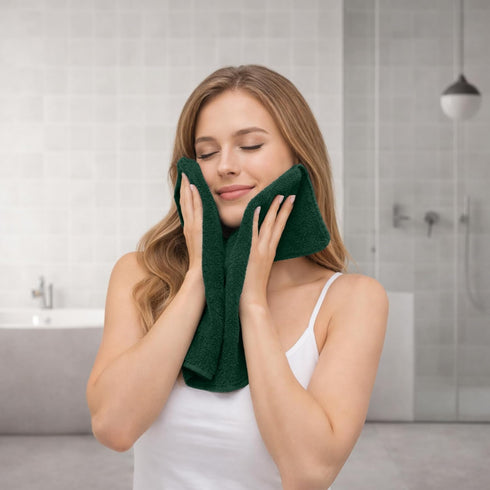 12 Pack 100% 12 12 Inches, 550 RIVERSIDE Premium Cotton Face Wash Cloths, x Soft & Absorbent Face Towels for Bathroom