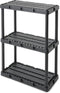 Gracious Living 3 Shelf Knect-A-Shelf Solid Light Duty Storage Unit 12 x 24 x 33 for Home, Garage, Basement