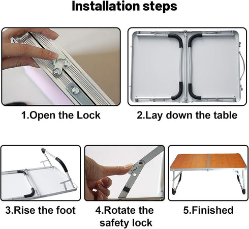 Jucaifu Foldable Laptop Table, Bed Desk, Breakfast Serving Bed Tray, Portable Mini Picnic Table & Ultra Lightweight