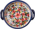 Vintage Style Red Daisy Flower Ceramic Bakeware Casserole Dish, 32 OZ, 1 PCS, Baking Pan with Handles for Oven