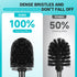 Toilet Brush and Holder, Toilet Bowl Brush and Holder with Long Handle, Plastic Holder Easy to Hide, Drip-Proof, Easy to Assemble, Deep Cleaning by alpsnow