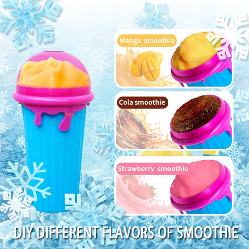 Slushie Maker Cup, Large Capacity Quick Frozen Smoothies Cup, Double Layer Squeeze Cup for Homemade Milk Shake