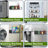 Magnetic Spice Rack for Refrigerator, Magnetic Shelf Organizer for Fridge Side, Small Kitchen Storage Rack with Hooks