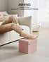 Office,12.2 16.1 12.2 Inches, 200 Pink,UASND03P ABHENG Folding Storage Ottoman, Velvet Storage Bench, Footrest, Foot