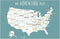USA Adventure Wall Map Art Print, 16x20 Inch, Kid's USA Wall Map for Children's Room Decor