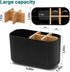 Black Bamboo Toothbrush Holder for Bathrooms, Electric Toothbrush Organizer for Kids and Family Countertop
