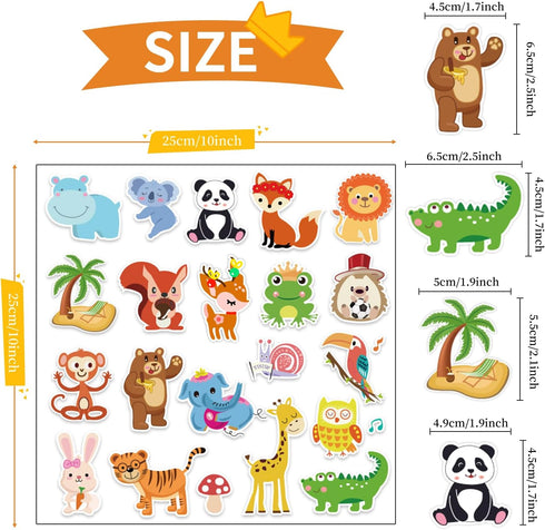 Window Clings Stickers for Kids Window Gel Clings Decals Thick Gel Clings Toddlers and Adults Classroom Home Nursery Airplane Birthday Party Supplies (Animals)