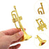 12pcs Golden Trumpet Musical Instruments Mini Plastic Trumpet Models for Christmas Tree Wreath Home Party DIY Hanging