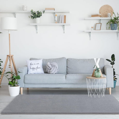 Keeko 2x6 Washable Hallway Runner Rug, Grey Soft Indoor Low Pile Non Slip Memory Foam Carpet for Bedroom Kitchen Living