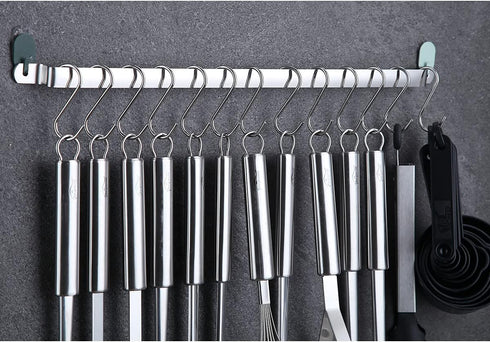 Berglander 38 Pieces Kitchen Utensils Set, Stainless Steel Cooking Utensils with Holder Rack and Hooks for Hanging,