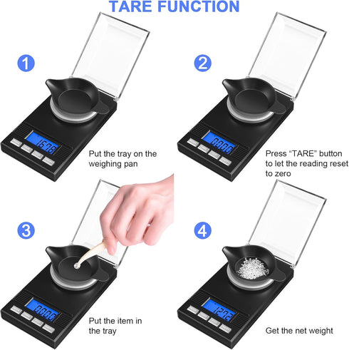 Fuzion Milligram Scale 50g/0.001g, Portable Jewelry Scale with .001 Gram Accuracy, Calibration Weight Included