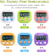 BXF SPORTS 24 Pack Multi-Function Electronic Timer - Kitchen Timer,Magnetic Digital Timers,Big LCD Display, ON/Off