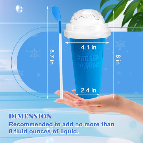 Slushie Cup, 2 Pack Slushy Maker Cup, Frozen Magic Squeeze Cups for Juice, Milk, Yogurt, Ice Cream, DIY Smoothie