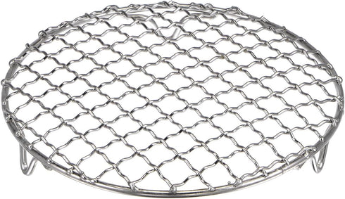Round Cooking Rack 6.5-inch, 201 Stainless Steel Barbecue Grill Net for Cooking, Baking, Steaming
