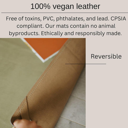 Uniklook Vegan Leather Reversible Multipurpose Paly mat Kids Infant Picnic Blanket - Waterproof Baby Splat mat for High