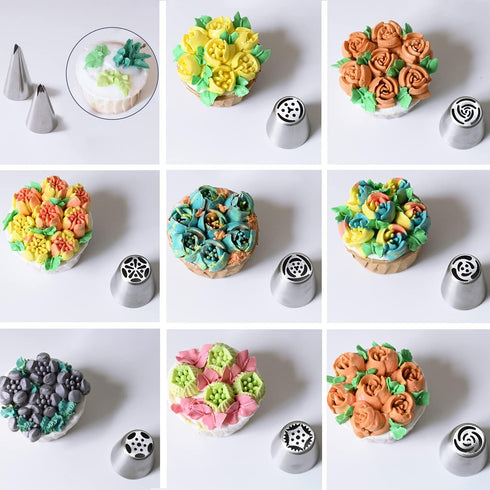 Suuker 27 Pcs Russian Piping Tips Set, Cake Decorating Tips for Cupcake Cookies Birthday Party