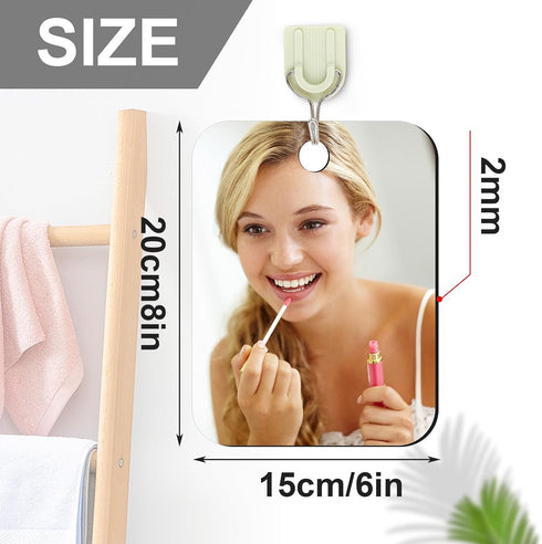2 Pack (6 8 inch) JUNEBRUSHS Medium Mirror for Shaving Fogless Shatterproof Mirror for Wall Hanging Bathroom Handheld