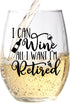 GLASSICLE Retirement Wine Glass - 15 Oz Scratch-Resistant Funny Glass - Unique Gifts for Women, Printed in the USA