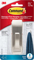 Command Modern Reflections Large Metal Bath Hook, Satin Nickel, 1-Hook