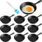 Remerry 10 Sets Cast Iron Skillets | 4 Inches Mini Black Nonstick Frying Pan Bundle with Oil Brush