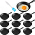 Remerry 10 Sets Cast Iron Skillets | 4 Inches Mini Black Nonstick Frying Pan Bundle with Oil Brush