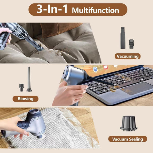 Wireless Handheld Car Vacuum Cleaner and Blower, 12000PA Strong Suction Cordless Vacuum