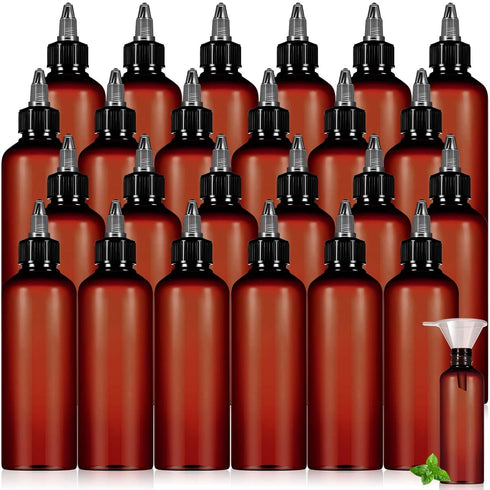 Barydat 24 Pcs Squeeze Bottle Twist Top Applicator Empty Hair Oiling Bottle