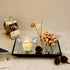 Hipiwe 11.9x7.9 inch Glass Mirror Makeup Vanity Tray Black Rectangle Perfume Jewelry Trinket Organizer Coffee Table
