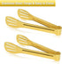 JCREN 6 Pack Serving Tongs, Stainless Steel Buffet Tongs, Small Gold Tongs Serving Set for Parties, 7 Inch