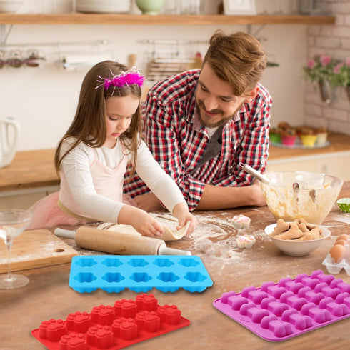 6PCS Silicone Molds Puppy Dog Paw and Bone, Non-Stick Chocolate Molds for Baking, Candy, Pudding, Jelly