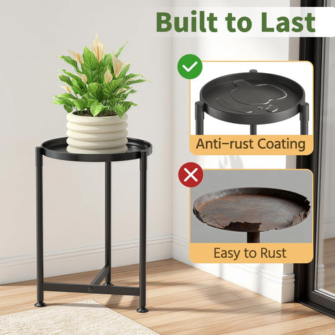 LASZOLA Metal Large Plant Stand for Indoor Plants, Morden Corner Plant Holder Rack, Sturdy Vertical Single Flower Shelf