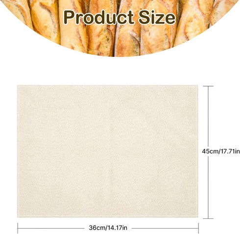 2Pcs Bread Towel for Bread Baking 14x18 Inches Linen Cloth Flour Sack Towels for Bread Proofing Cover Pastry Proofing Cloth Thick Baking Bread Cloth for Baguettes,Loaves,Ciabatta by Pcmursal