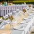 24 Packs Set, 54 108 Inch 12 108 Inch Breling White and Gold Disposable Plastic Tablecloths and Satin Table Runner x