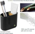 Black Bamboo Electric Toothbrush Holder, Bathroom Storage Organizer for Toothpaste, Floss, Razor on Countertop