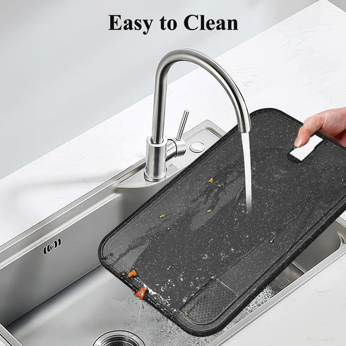 Plastic Cutting Board Dishwasher Safe, 15 x 10 inch Large Cutting Board for Meat with Juice Grooves, Non-Slip, Reversible and Knife-Friendly Cutting Board Household Essentials(Black) by Viretang