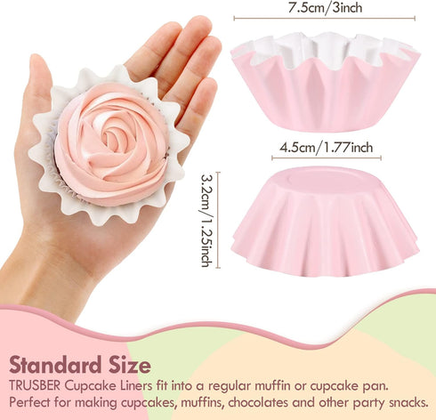 Cupcake Liner, 100 Count Standard Muffin Wrappers, Non-stick Greaseproof Baking Cups for Wedding, Baby Shower