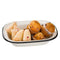 Tablecraft Enamelware Collection - Black Rim Solid White Enamel Rectangular Bread Baking Pan, Vintage Style